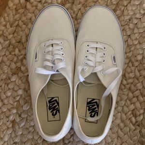 Van sneakers, cream in color, size 10, never worn!